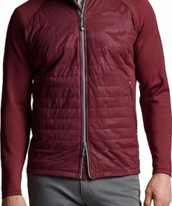 Peter Millar Hyperlight Merge Hybrid Performance Full-Zip Golf Jackets - Bordeaux