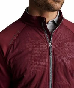 Peter Millar Hyperlight Merge Hybrid Performance Full-Zip Golf Jackets - Bordeaux -Cheap Accessories Store MF22EZ50A BOR ALT C