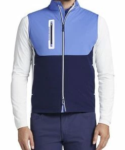 Peter Millar Hyperlight Colorblock Fuse Hybrid Full-Zip Golf Vests