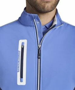 Peter Millar Hyperlight Colorblock Fuse Hybrid Full-Zip Golf Vests -Cheap Accessories Store MS22EZ51B BBTKM ALT C