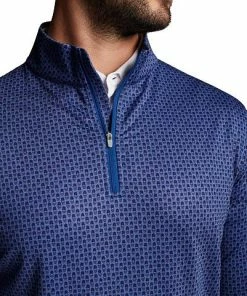 Peter Millar Perth Piña Skullada Performance Quarter-Zip Golf Pullovers -Cheap Accessories Store MS23EK40C SNV ALT Z