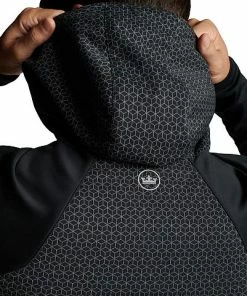 Peter Millar Weld Reflect Hybrid Half-Zip Casual Hoodies -Cheap Accessories Store MS23EZ53B BLK ALT Z