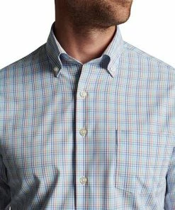 Peter Millar Irving Performance Twill Sport Woven Button-Downs -Cheap Accessories Store MS23W44LTBP MRTM ALT Z