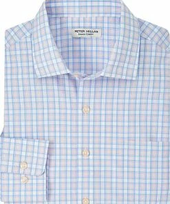 Peter Millar Lee Performance Poplin Sport Woven Button-Downs -Cheap Accessories Store MS23W47LTPP PALMP