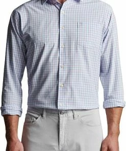 Peter Millar Lee Performance Poplin Sport Woven Button-Downs