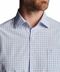 Peter Millar Lee Performance Poplin Sport Woven Button-Downs -Cheap Accessories Store MS23W47LTPP PALMP ALT Z