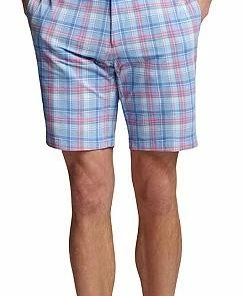 Peter Millar Crown Crafted Matlock Seersucker Plaid Performance Golf Shorts - Tour Fit