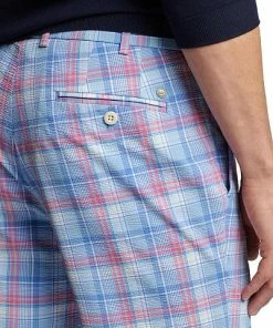Peter Millar Crown Crafted Matlock Seersucker Plaid Performance Golf Shorts - Tour Fit -Cheap Accessories Store MS23XB14 MRNA ALT Z