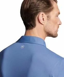 Peter Millar Crown Crafted Soul Performance Mesh Golf Shirts - Tour Fit -Cheap Accessories Store MS23XK50KH BLPRL ALT B