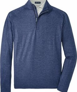 Peter Millar Crown Crafted Stealth Paisley Performance Quarter-Zip Golf Pullovers - Tour Fit -Cheap Accessories Store MS23XK60A NAV 1