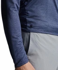 Peter Millar Crown Crafted Stealth Paisley Performance Quarter-Zip Golf Pullovers - Tour Fit -Cheap Accessories Store MS23XK60A NAV ALT D