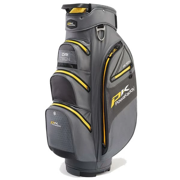 PowaKaddy Dri-Tech Cart Bag Gunmetal Yellow 22 1 PowaKaddy Dri-Tech Cart Bag Gunmetal Yellow 22