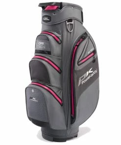 PowaKaddy Dri-Tech Cart Bag Gunmetal Hot Pink 22