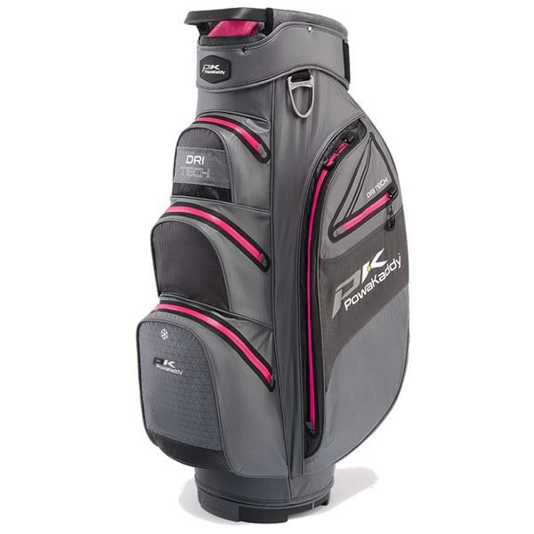 PowaKaddy Dri-Tech Cart Bag Gunmetal Hot Pink 22 1 PowaKaddy Dri-Tech Cart Bag Gunmetal Hot Pink 22