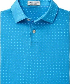 Peter Millar Pine Printed Polka Dot Jersey Junior Golf Shirts