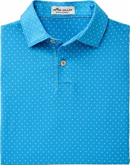 Peter Millar Pine Printed Polka Dot Jersey Junior Golf Shirts 1 Peter Millar Pine Printed Polka Dot Jersey Junior Golf Shirts
